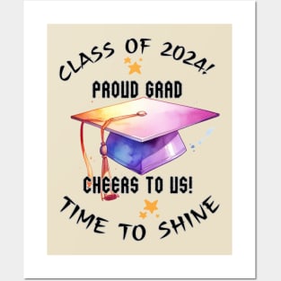 School's out, Class of 2024! Proud Grad. Cheers to Us! Time to Shine! ️Class of 2024, graduation gift, teacher gift, student gift. Posters and Art